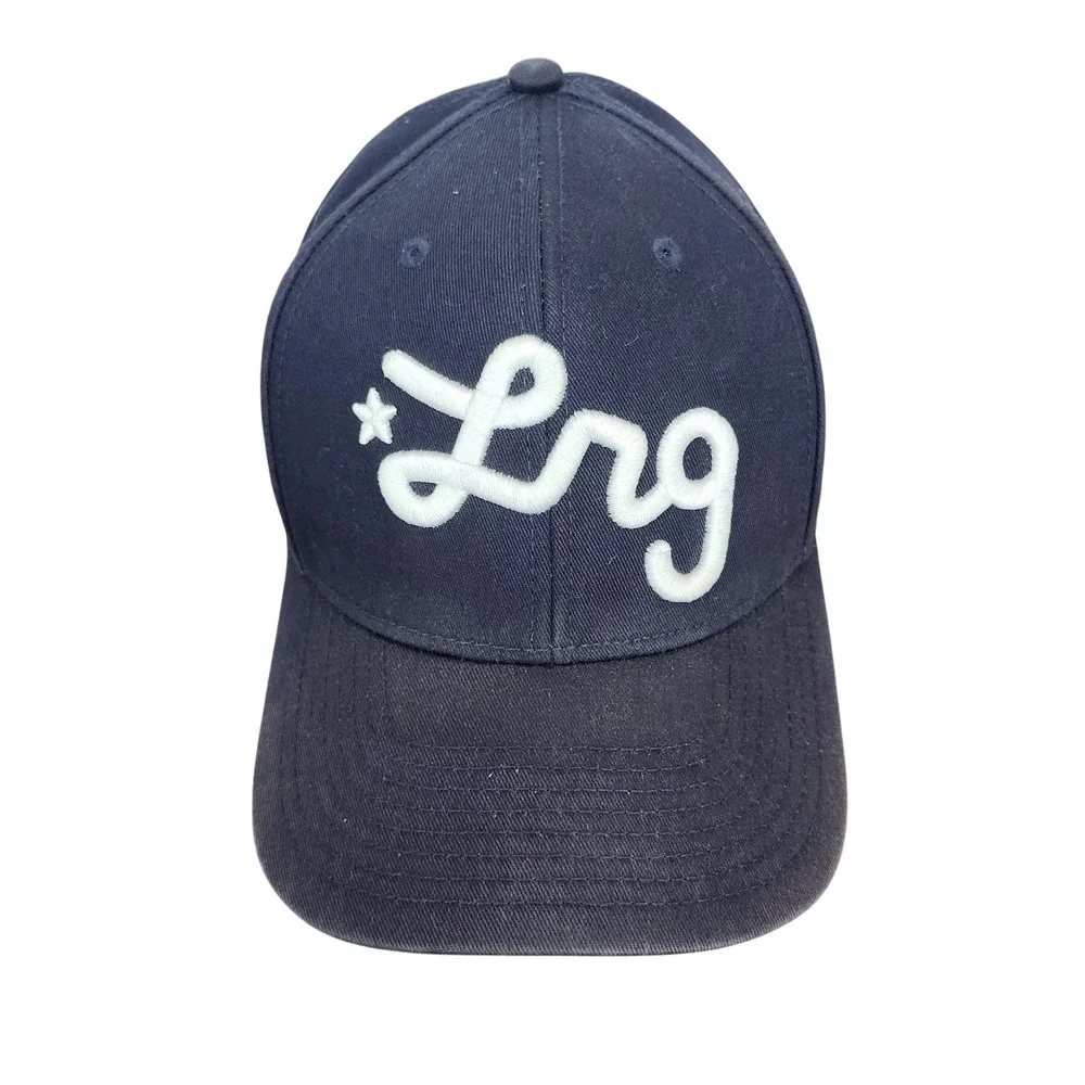 LRG Hat Cap Snap Back Mens One Size Blue Script Logo Baseball Streetwear